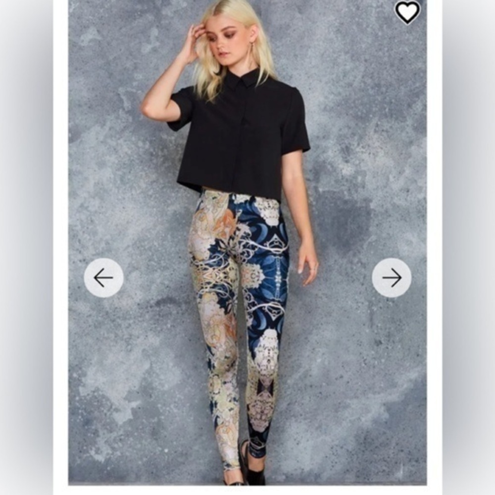BLACKMILK Australia “Alphonse Mucha Art” Black Leggings XS